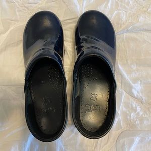 Dansko Blue Patent Leather Clogs